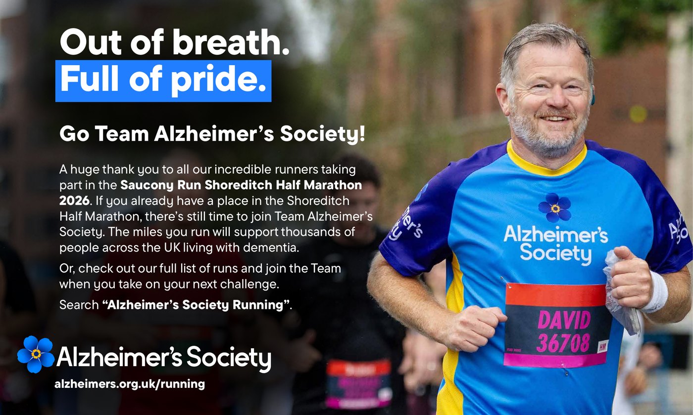 Alzheimer's Society — Out of breath. Full of pride. Go Team Alzheimer's Society!